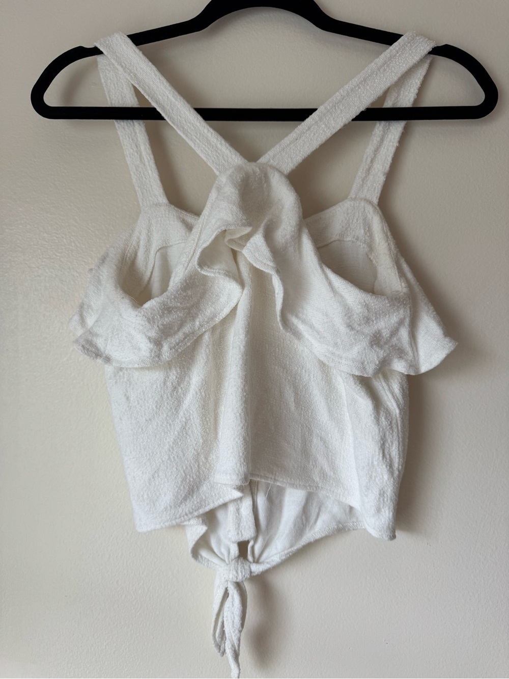 Madewell Texture and Thread White Ruffle Tie-Front Tank Top - Picture 4 of 6